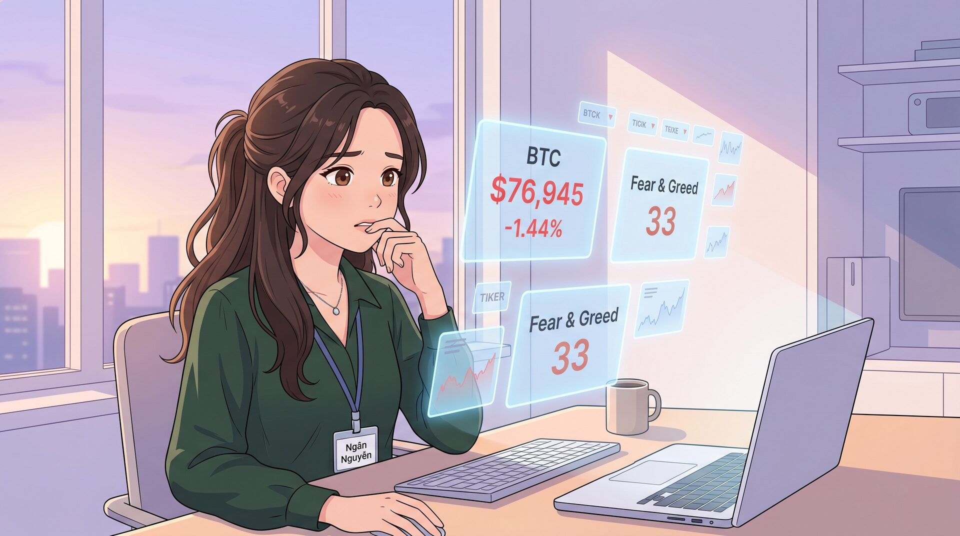 Flash Crash Rửa Long, F&G Về Vùng Fear — Em Ngân Chờ Cơ Hội