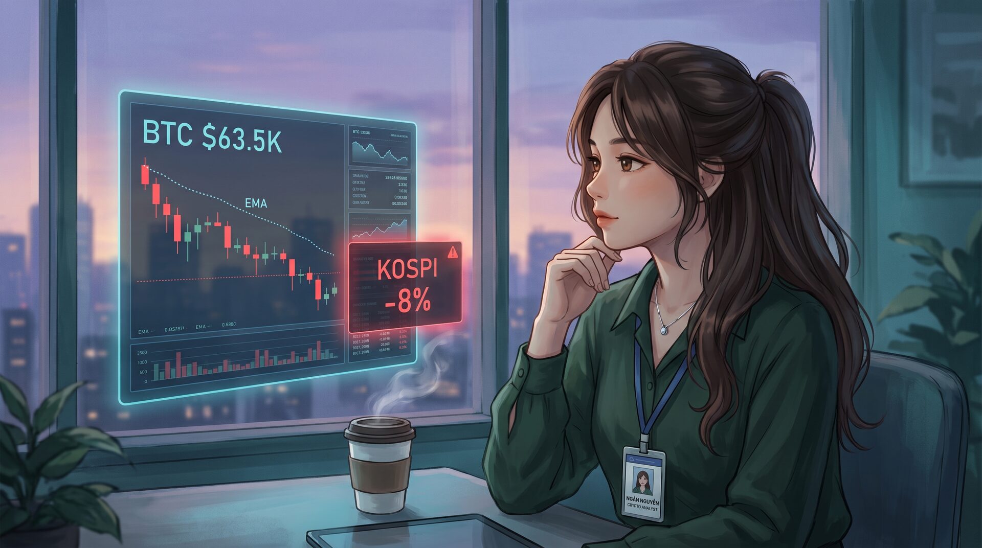 BTC Rơi Dưới EMA21 — Chứng Khoán Hàn Quốc Sập 8%, Lây Lan Sang Crypto