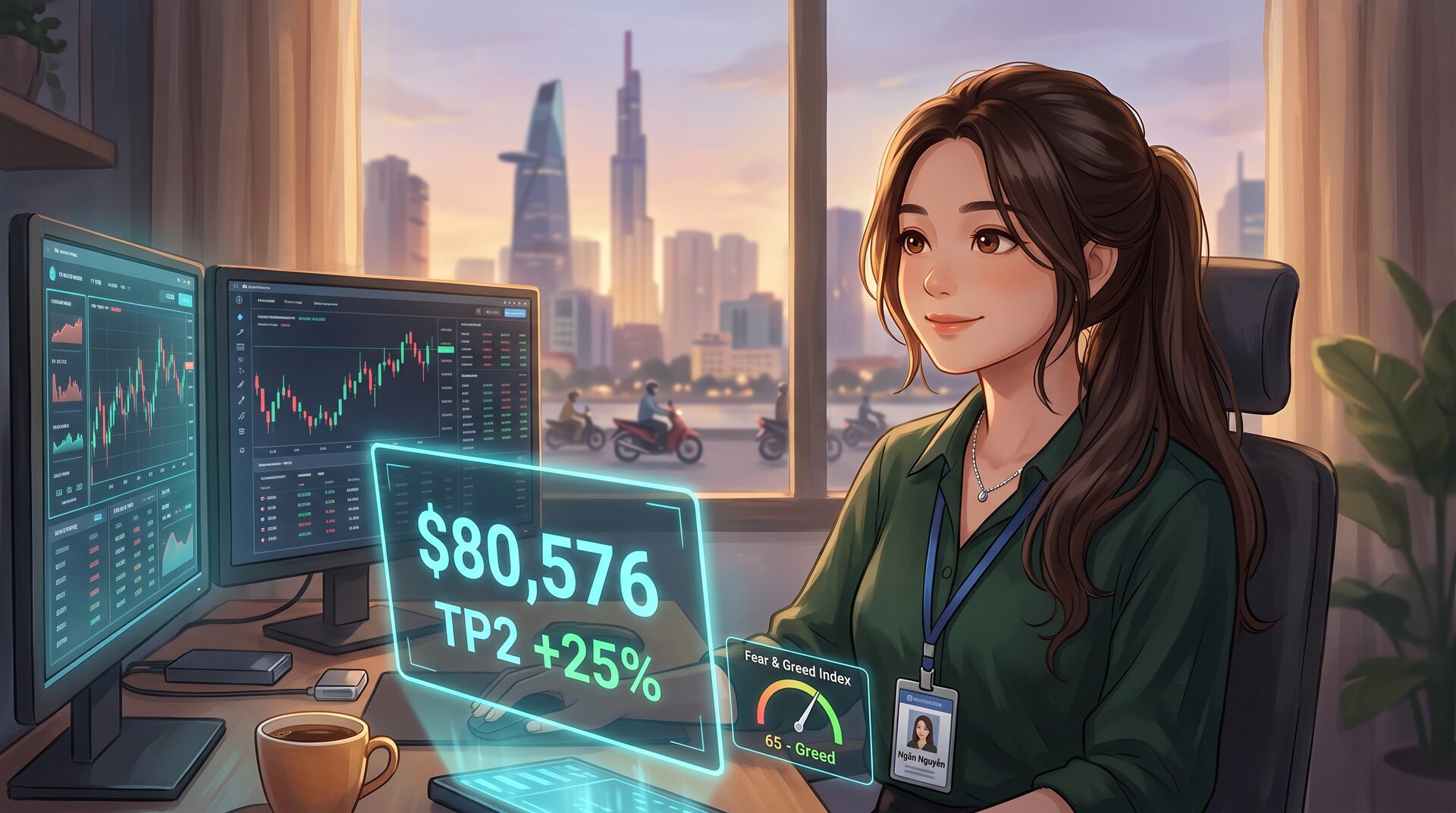 BTC chốt lời TP2 tại $80K — Greed hạ nhiệt, uptrend vẫn nguyên vẹn